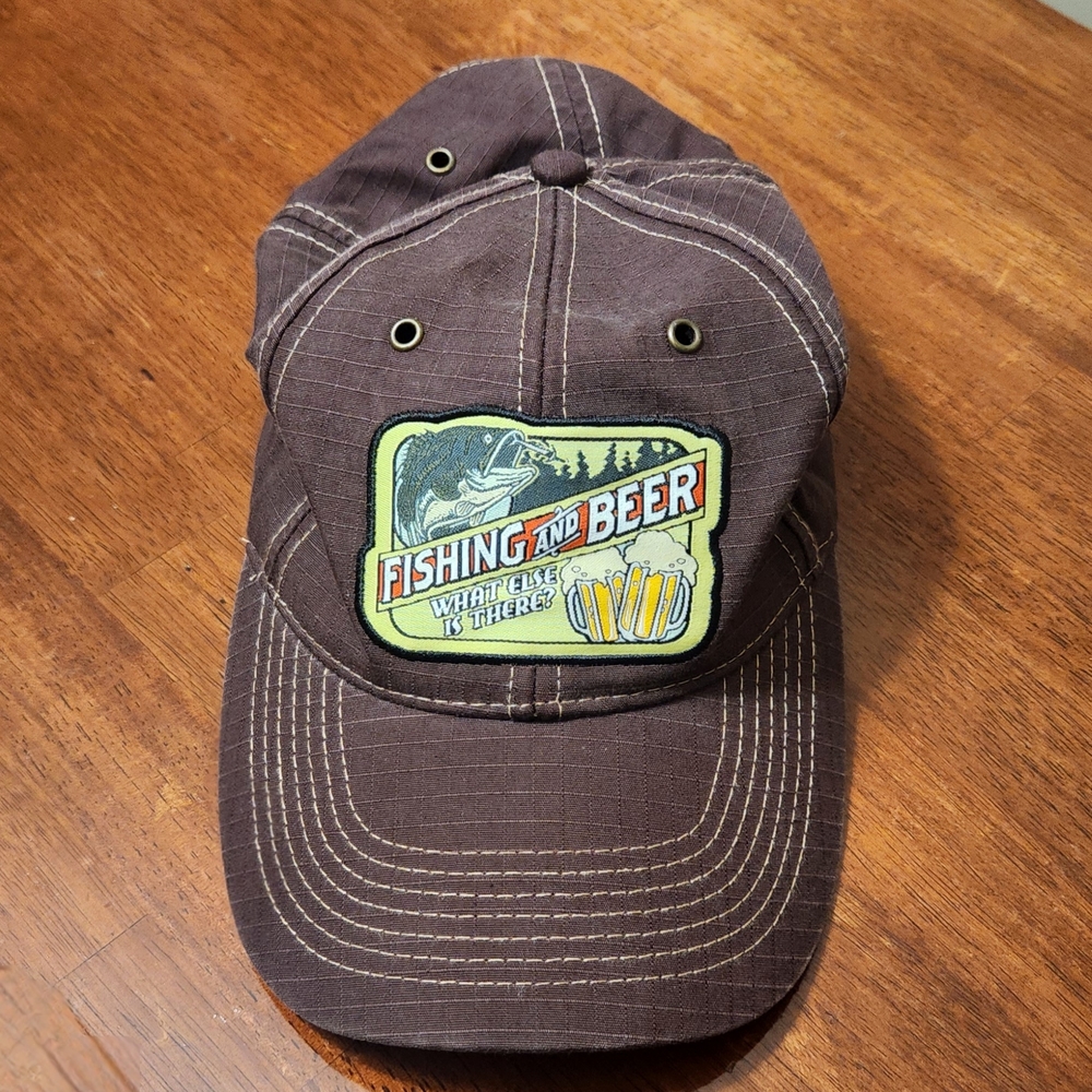 Brown Fishing and Beer Cap